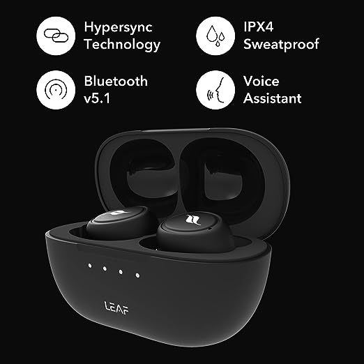 Leaf Dots 2 Bluetooth Truly Wireless in Ear Earbuds with Mic (Carbon Black) Leaf Dots 2 Bluetooth Truly Wireless in Ear Earbuds with Mic (Carbon Black)